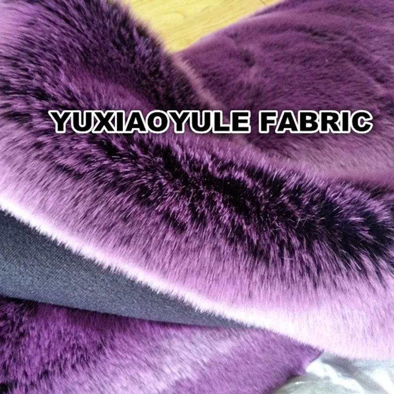 Фиолетовый длинный ворс 5 см толстый супер мягкий искусственный кролик рекс плюш