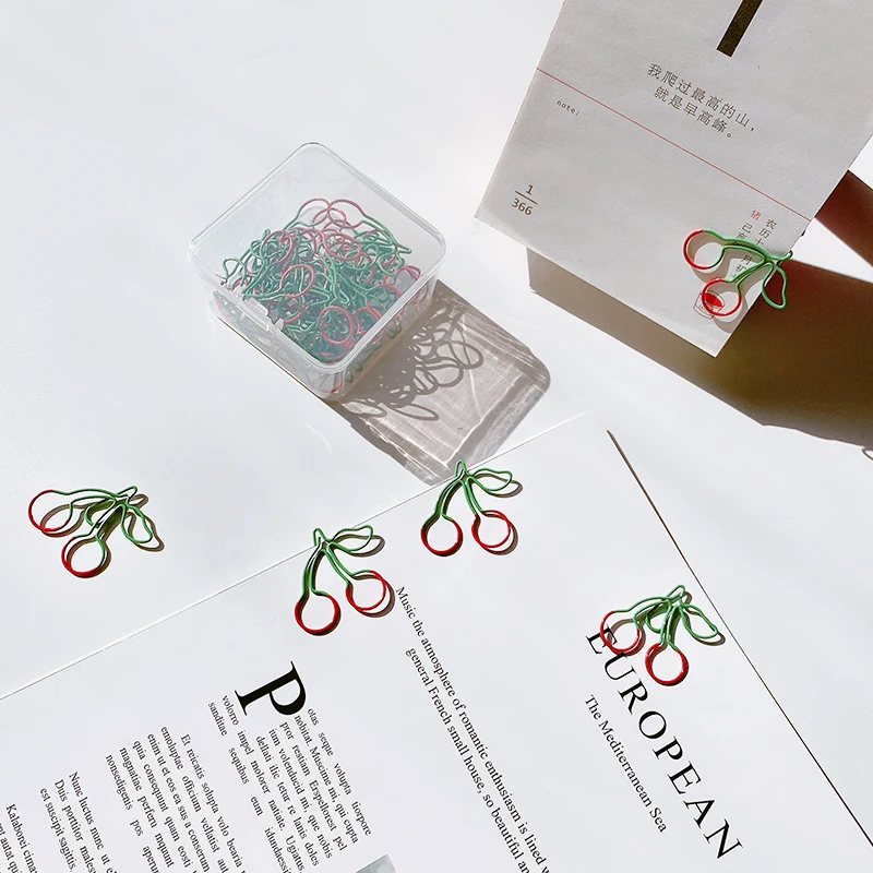 Туту 25 шт./кор. Kawaii вишня металлические скрепки декоративные зажимы для закладок