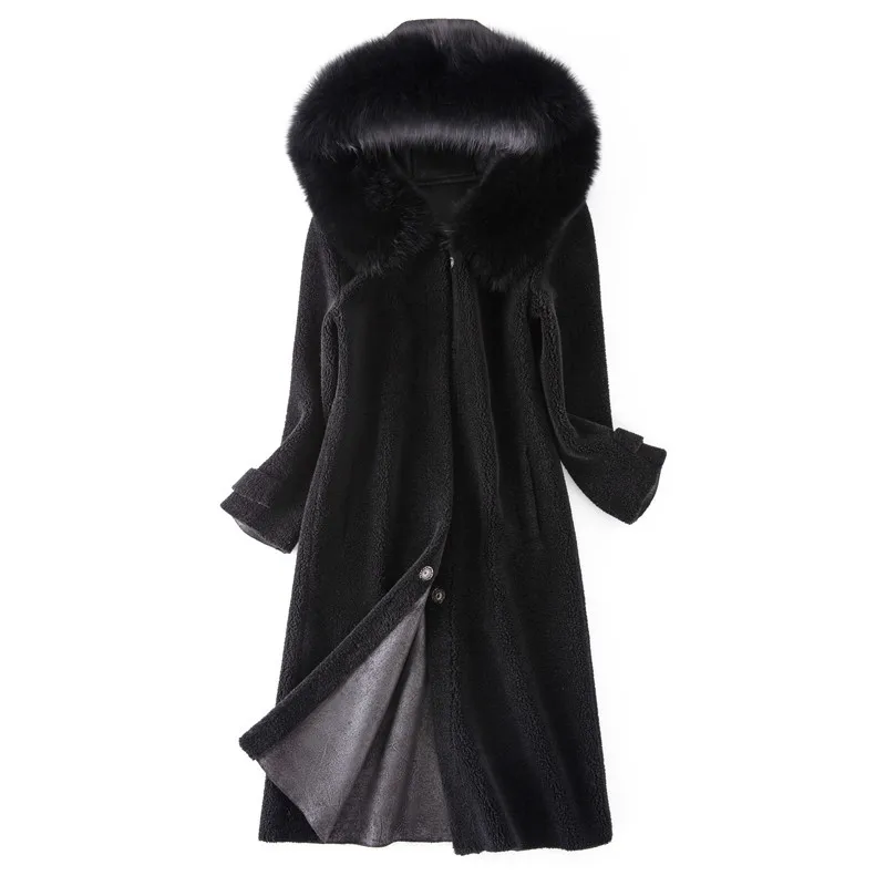 И Осень 2020 Зима Новое высококачественное длинное шерстяное пальто меховой