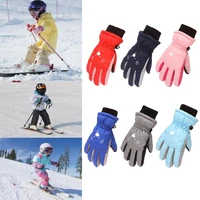 children skiing cycling gloves toddler thick warm mittens waterproof windproof outdoor sports cute bear face snowboard gloves