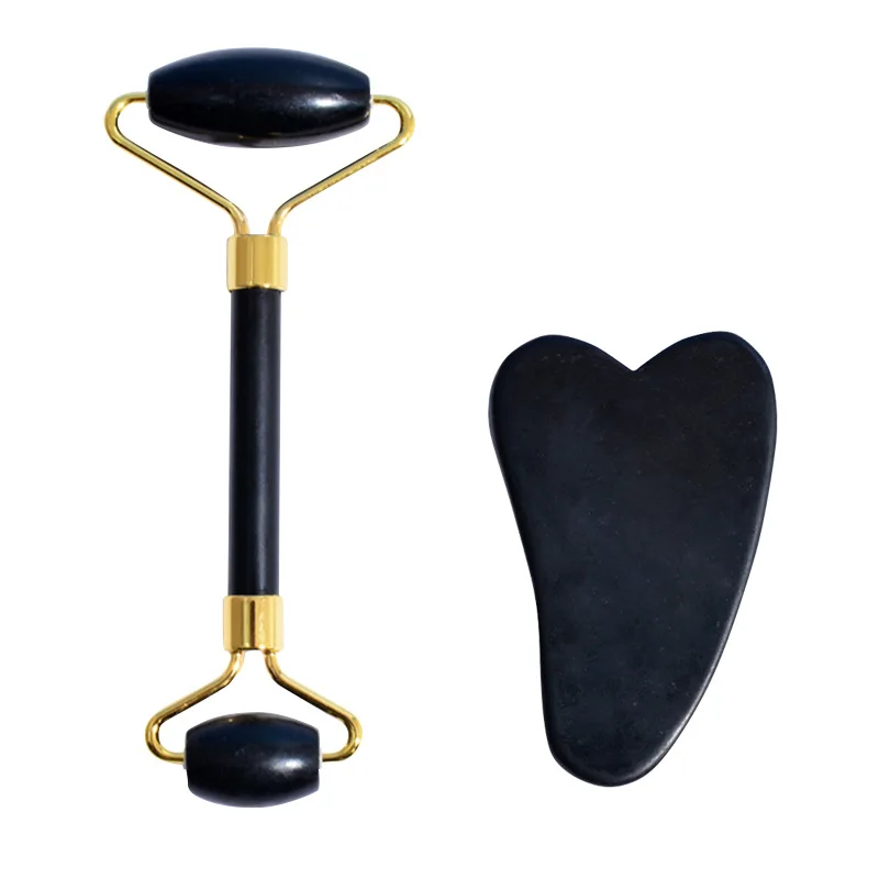 2 шт. обсидиановый брикет и каменный скребок для гуаши подтяжка лица натуральный