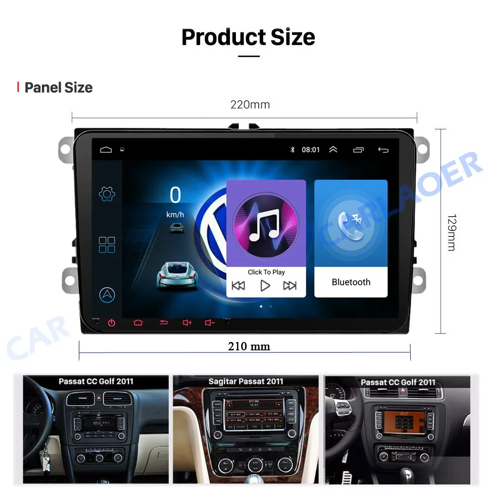 Новинка! " Android автомобильный GPS навигатор 2DIN для Volkswagen SKODA GOLF 5 Golf 6 POLO PASSAT B5 B6 сиденье TIGUAN 2 DIN мультимедийный плеер