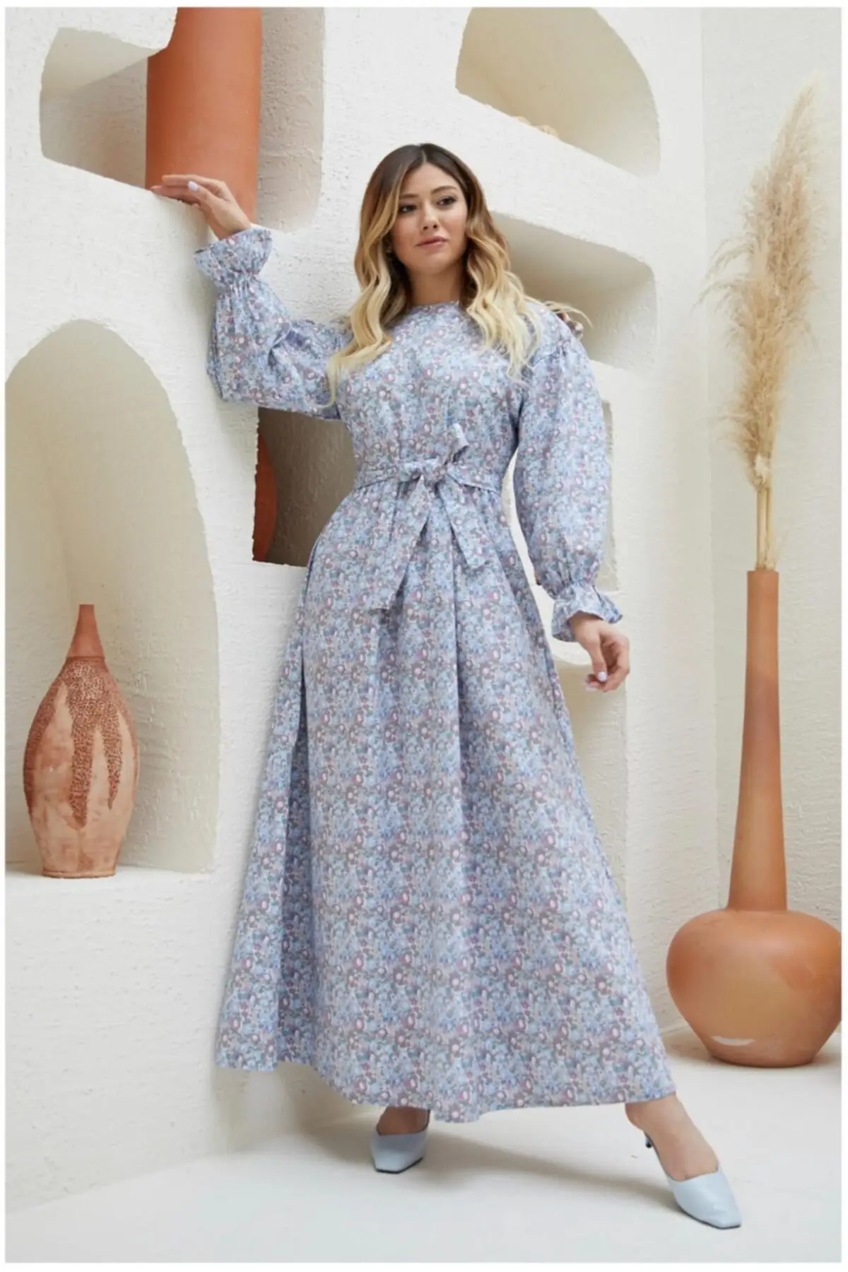 

Women Floral Long Dress Fashion Muslim Women Hijab Dress