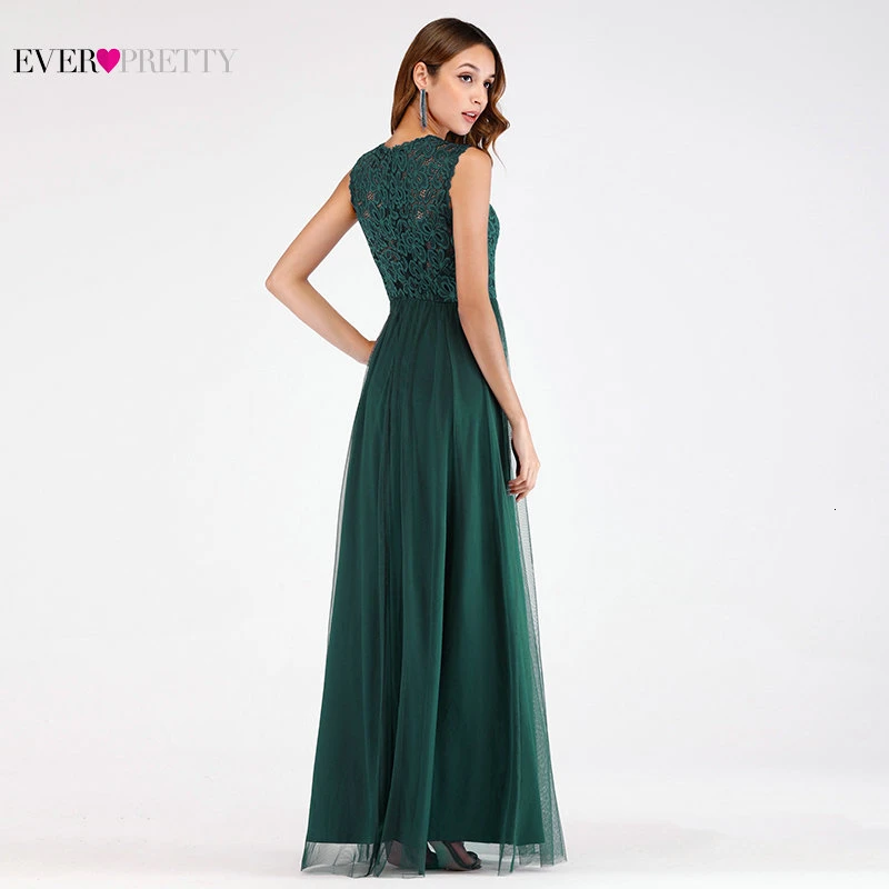 Элегантные кружевные платья подружки невесты Ever Pretty ТРАПЕЦИЕВИДНОЕ ПЛАТЬЕ С v-образным вырезом без рукавов женские вечерние платья для свадебной вечеринки Sukienka Wesele