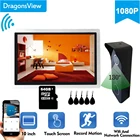 Dragonsview 1080P беспроводной Wifi смарт видео домофон система сенсорный экран монитор RFID дверной Звонок камера разблокировка запись
