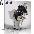 Алмазная живопись, забавные животные сидят на унитазе, коровы, панды, белые лошади и т. д. Алмазная вышивка, Алмазная мозаика, распродажа