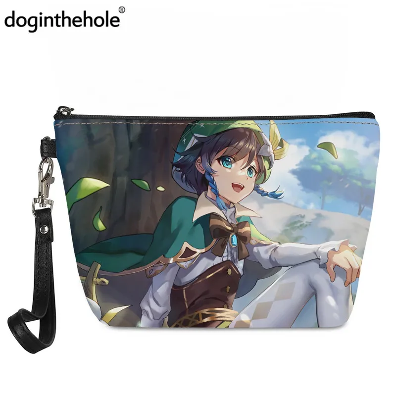 

Doginthehole Women Hot Game Genshin Impact Cosmetic Case Ladies VENTI Cute Casual Make Up Box Cartoon Anime Girl Toiletry Bag