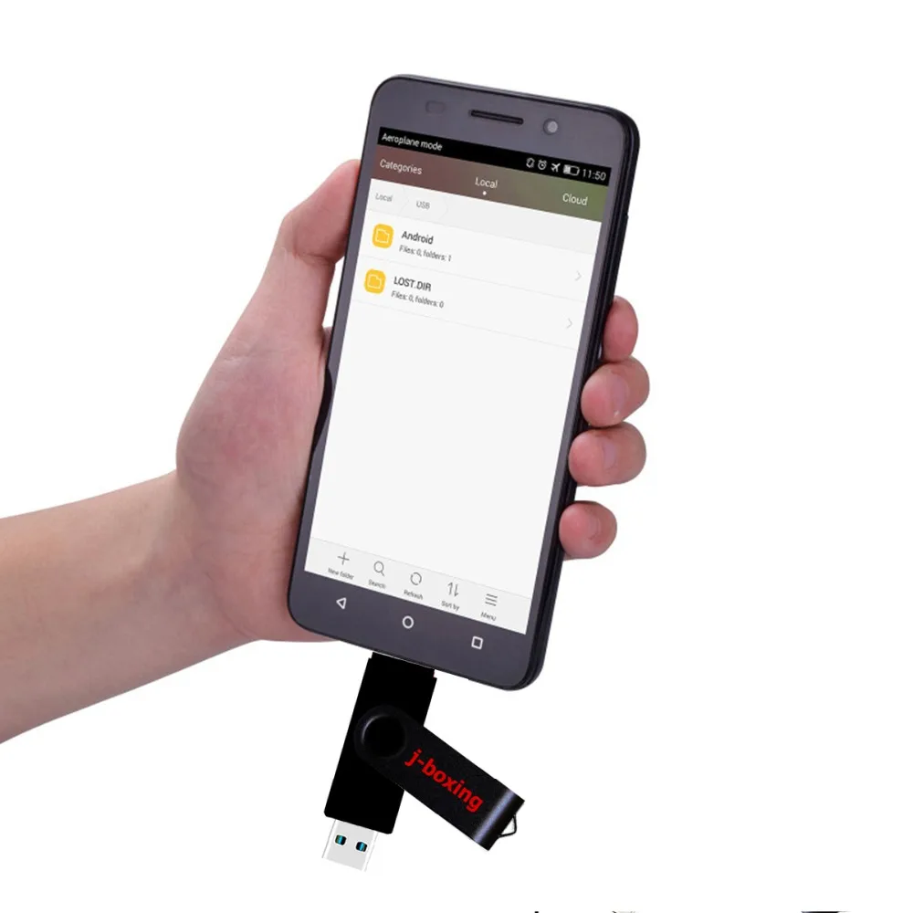 J-boxing 2 в 1 OTG USB Flash 64 ГБ 32 ГБ 16 ГБ 8 ГБ Micro USB Memory Drive металлический вращающийся флеш-диск для смартфонов Android