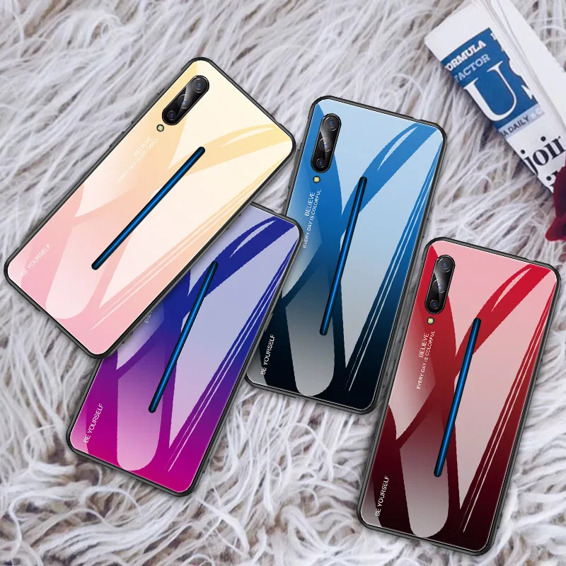 Новые роскошные градиентные закаленное Стекло КРЫШКА ДЛЯ VIVO IQ00 Z1 Z3 V11i V15 Pro S1 V9 X27 X23