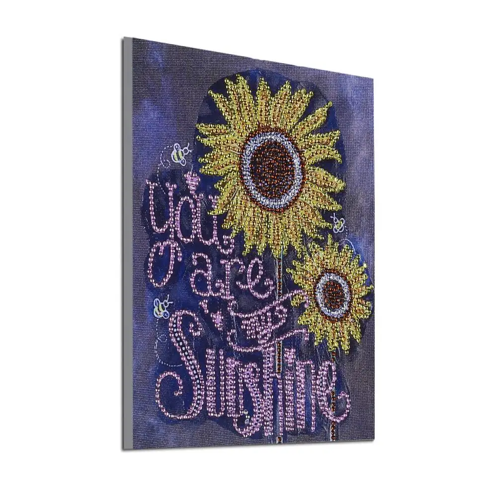 5D DIY Special Shaped Diamond Painting Sunflower You Sunshine Embroidery Mosaic Craft Kit Home Decoration Living Room Bedroom | Дом и сад
