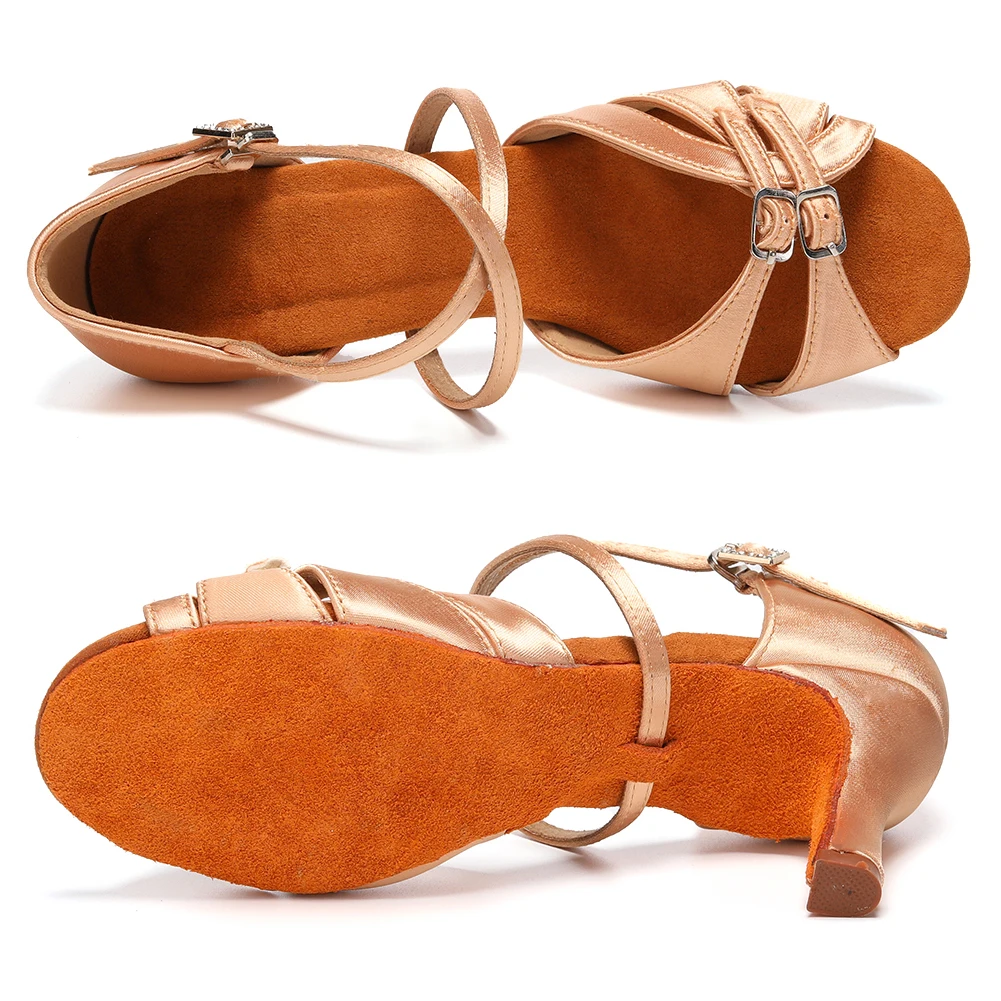 SWDZM Ballroom Women Latin Dance Shoes Modern Pole Dance Shoes Salsa Tango High Heel Adjustable Latin Shoes For Girls Ladies