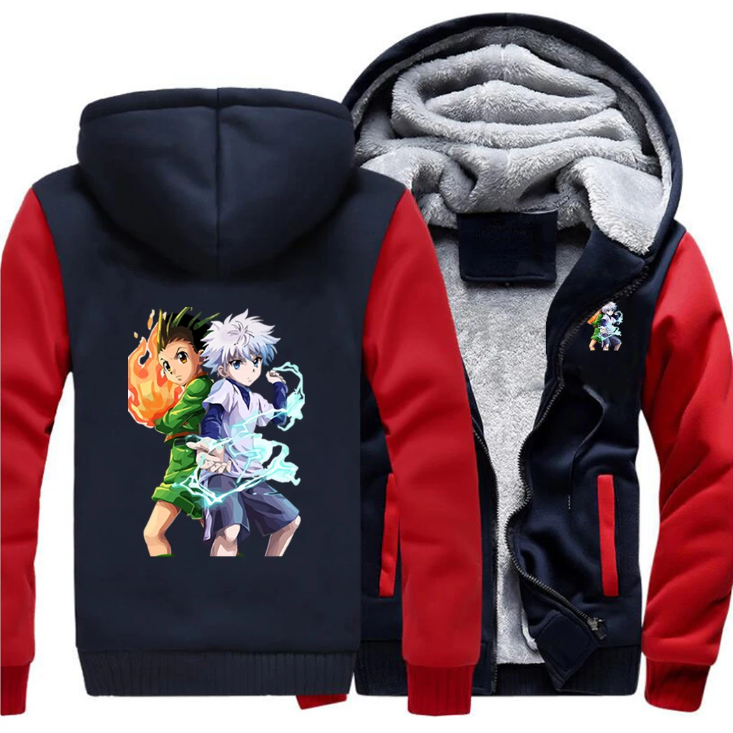 

HunterHunter Japanese Anime Freecss Killua Hunters Loose Hoodies Street Jackets Top Men Sweatshirt Winter Warm Printed Coat