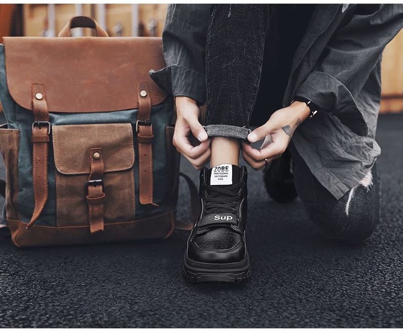 Брендовые кожаные мужские ботинки осенне-зимние теплые ботинки Martens с высоким берцем мужские повседневные кроссовки Dr. Обувь для мотоцикла Clunky