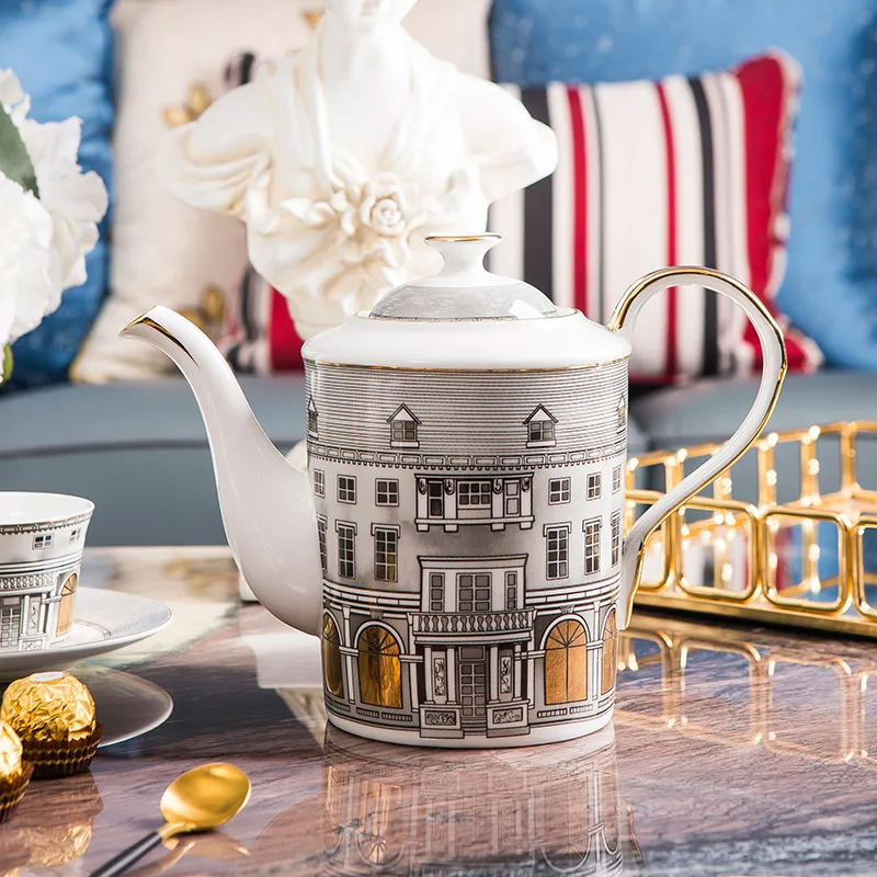 Наборы высококачественной кофеварки кофейная чашка из костяного фарфора чайник