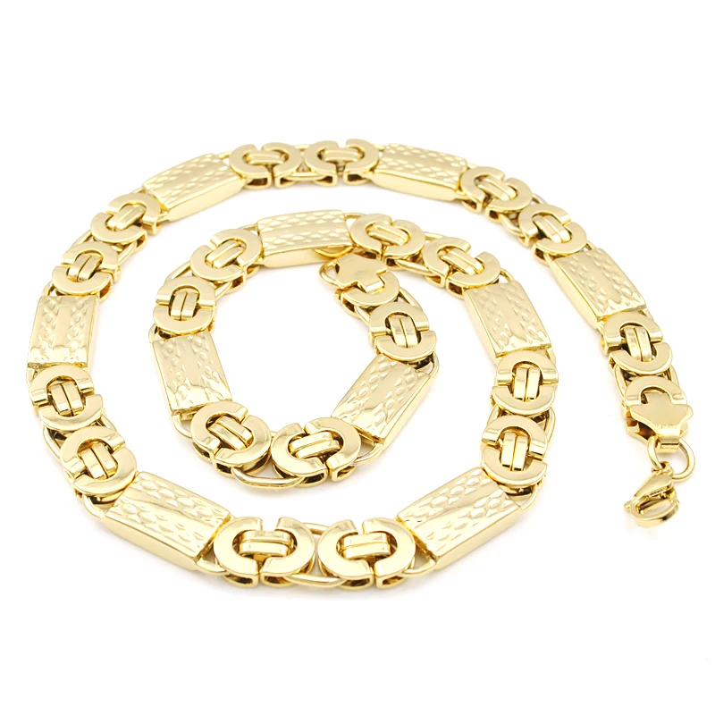 Юбилей 11 мм широкая цепочка ювелирное ожерелье крутой рок византийское плетение