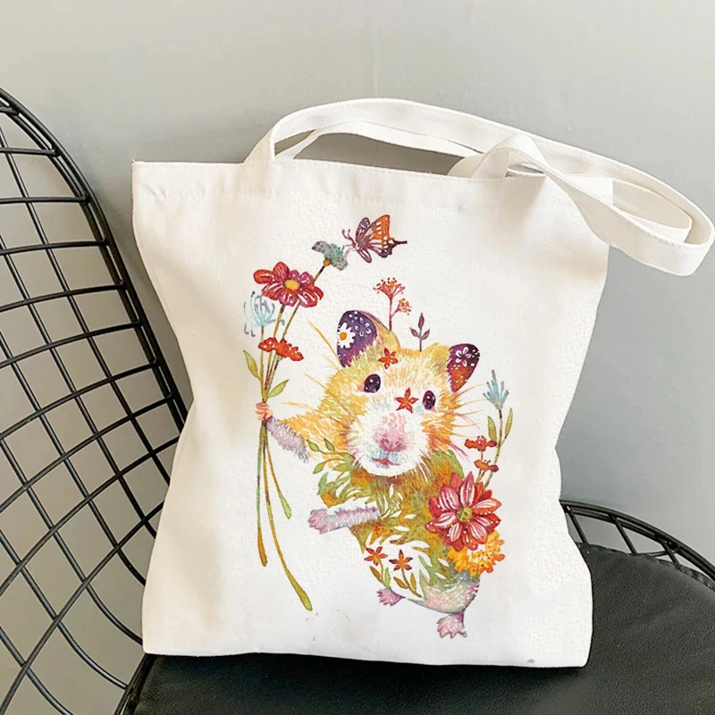 

New Design Women Canvas Shoulder Bag Kawaii Animal Shopping Bags Students Book Bag Cotton Cloth Handbags Tote for Girls