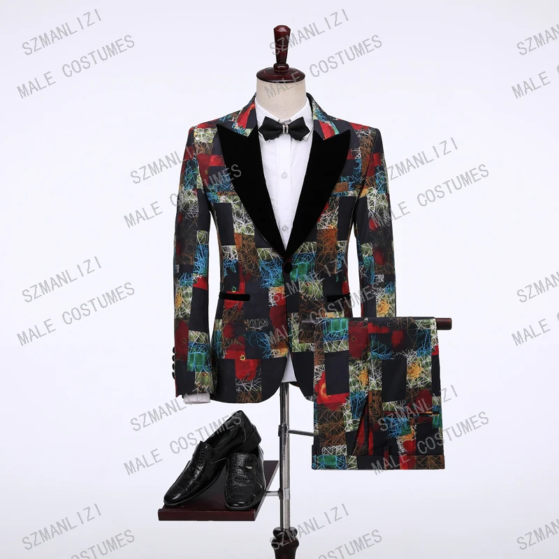 jacket and pants Новейший дизайн пальто брюки Тонкий блестящий серебряный курительный пиджак итальянский смокинг платье двубортные мужские свадебные костюмы жениха - Цвет: jacket and pants