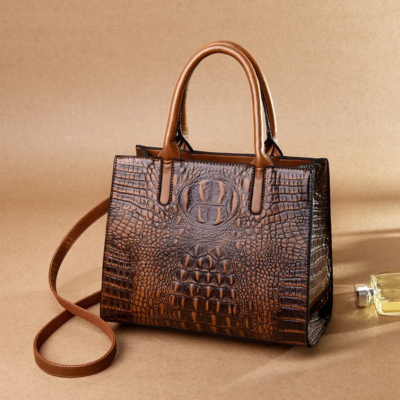 

Bag women's bag 2020 new European and American fashion soft leather alligator women's bag Single Shoulder Messenger Handbag