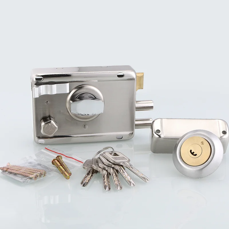 

Professional exterior door lock Security Anti-theft Lock Multiple Insurance Wood Gate Lock For Furniture Hardware