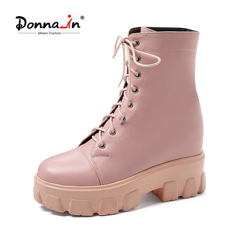 

Donna-in 2020 Large Size Lace-up Martin Boots For Women Winter New Fashion Sexy Round Head Short Thick Bottom Boot Platform Shoe