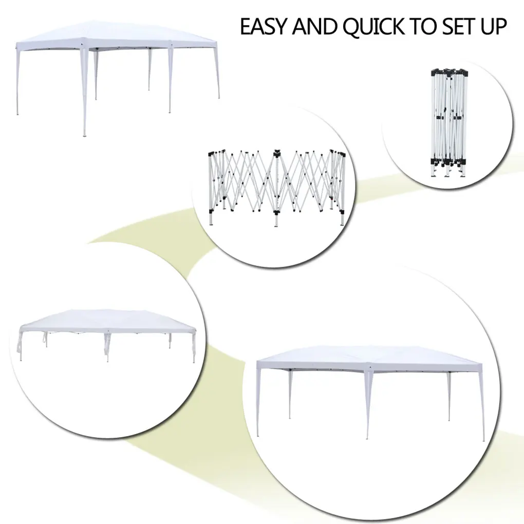 

Foldable Outdoor Tent Oxford Cloth Waterproof Steel Frame Canopy with Carry Bag 6m