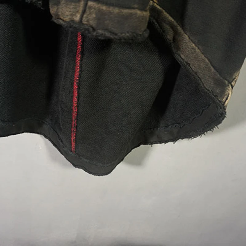 

CHICEVER Casual Patchwork Coat For Women Hooded Long Sleeve Hit Color Vintage Knitted Denim Coats Female Fashion Clothing Autumn