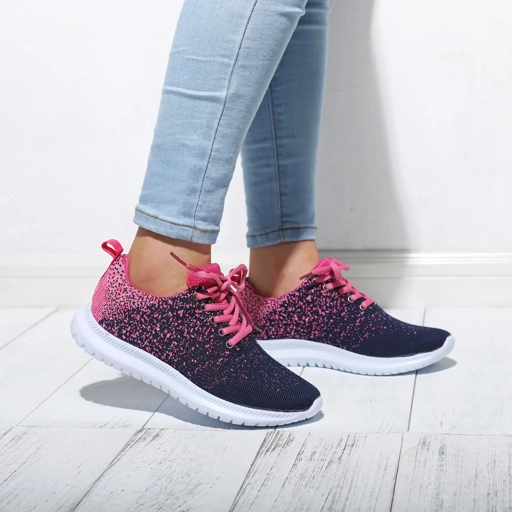 Женская обувь на плоской подошве модная повседневная женская шнуровке сетчатые