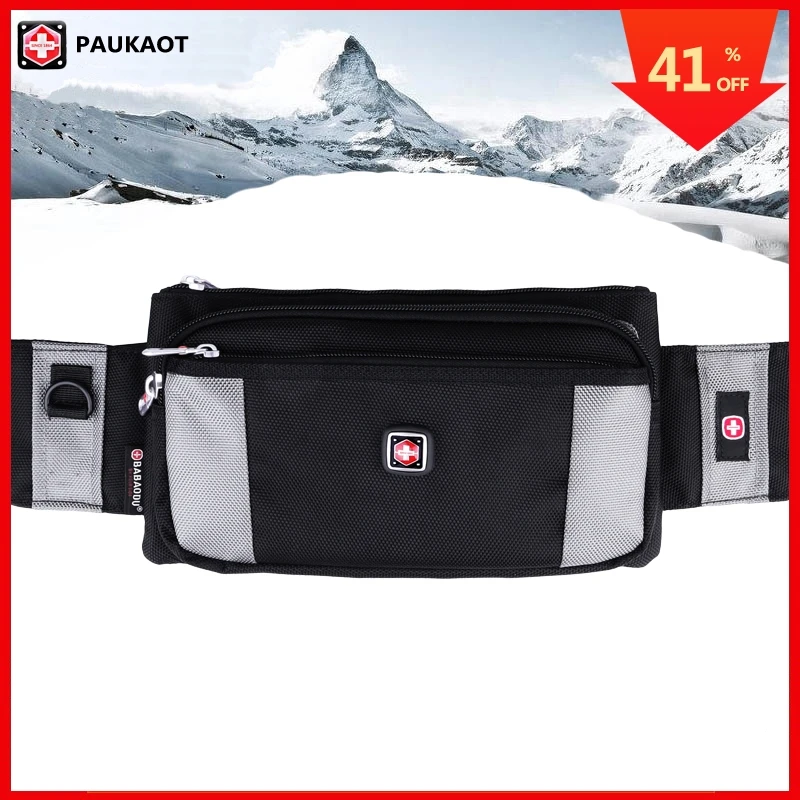 

PAUKAOT Multifunctional Belt Bag Travel Fanny Waist Bum Money Bag Small Pockets Mobile Phone Pouch Oxford 1680D Packs For Men