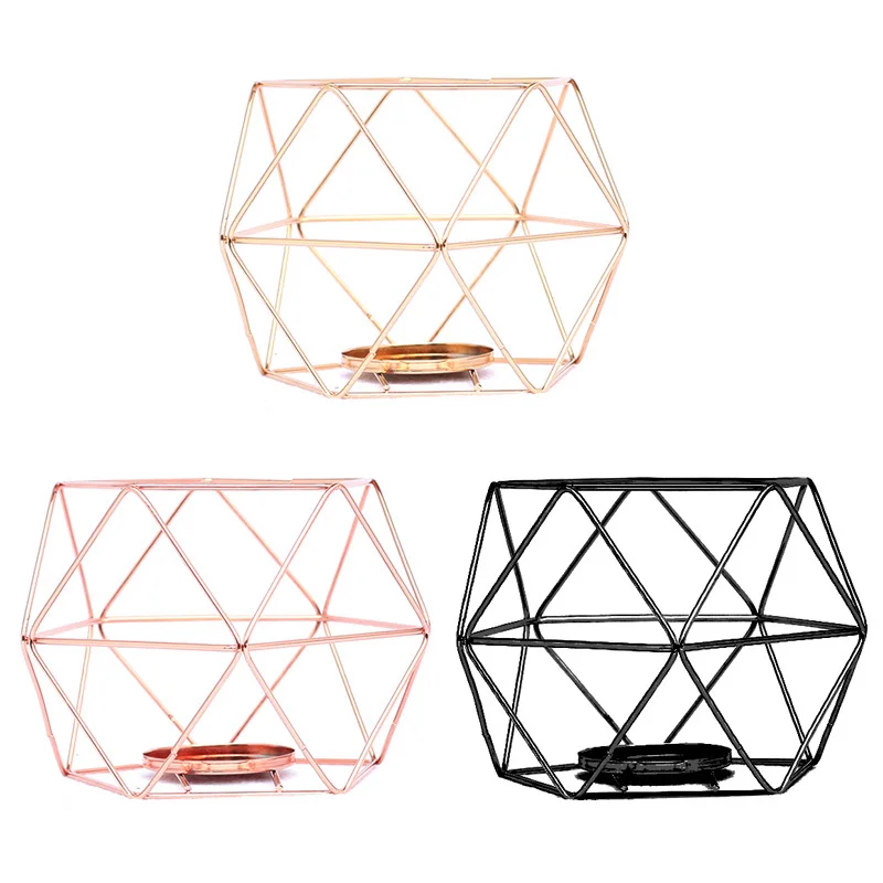 Скандинавский стиль геометрический подсвечник металлический свадебная