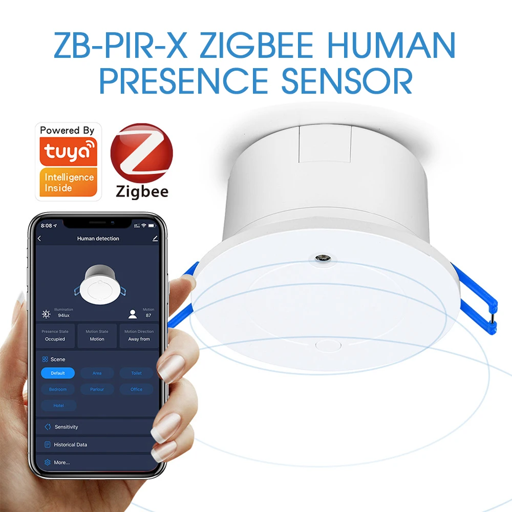

SAMTIAN Smart WiFi Human Body Sensor Home Alarm System Smart Switch Zigbee Use With Gateway Tuya Smart Life App