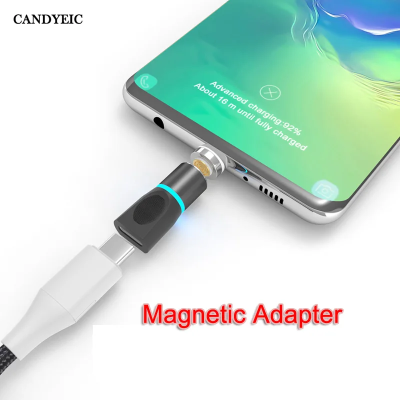 Магнитный адаптер CANDYEIC USB Type C для Samsung S10 S9 plus Note10 9 C9pro A50 A40 A30 LG G8 G7 V30 Nexus 5X магнитное