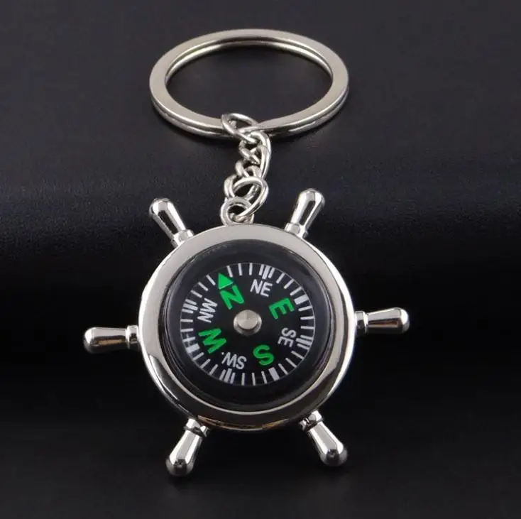 Высокая штурвал компас брелок с компасом Мини Компас King кольцо карман на