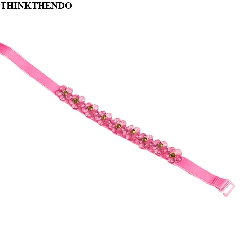 Women Bra Strap Flower Rhinestone Decoration Invisible Elastic Shoulder Straps for Bridal Wedding Party |