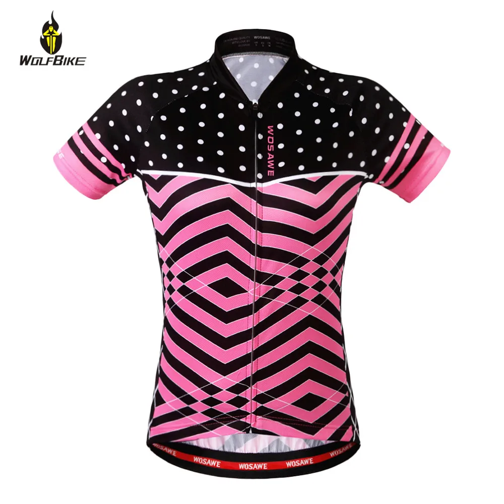 

WOSAWE Summer Cycling Jersey Women Breathable Sports Bike Bicycle Wear Short Sleeve Maillot Shirts Cycle MTB Tight Clothing