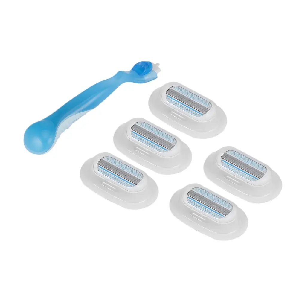 

3 Layer Blades Women Razor Clean Safety Straight Manual Shaving Easy Use Handle Barber Razor Stainless Long Handle