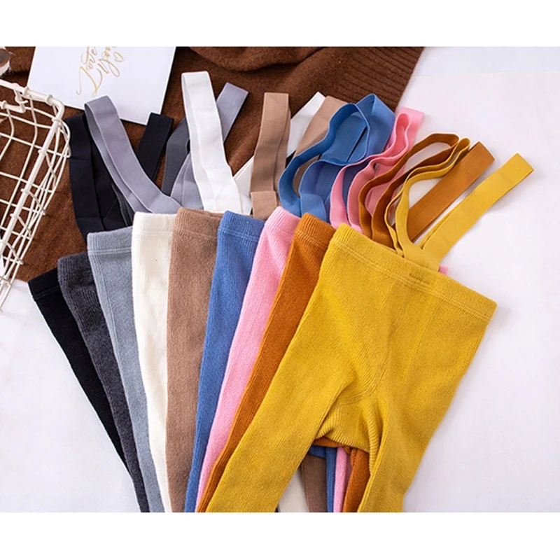 

KLV Newborns Baby Cotton Pantyhose Baby Pants High Waist Cross Straped Baby Leggings Baby Kids Boys Girls Pants