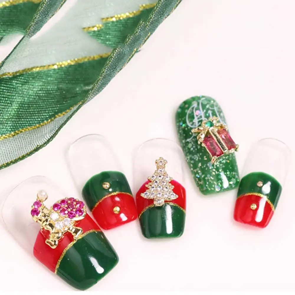 Рождественская тема Стразы для ногтей супер вспышка Циркон снежинка Санта Клаус