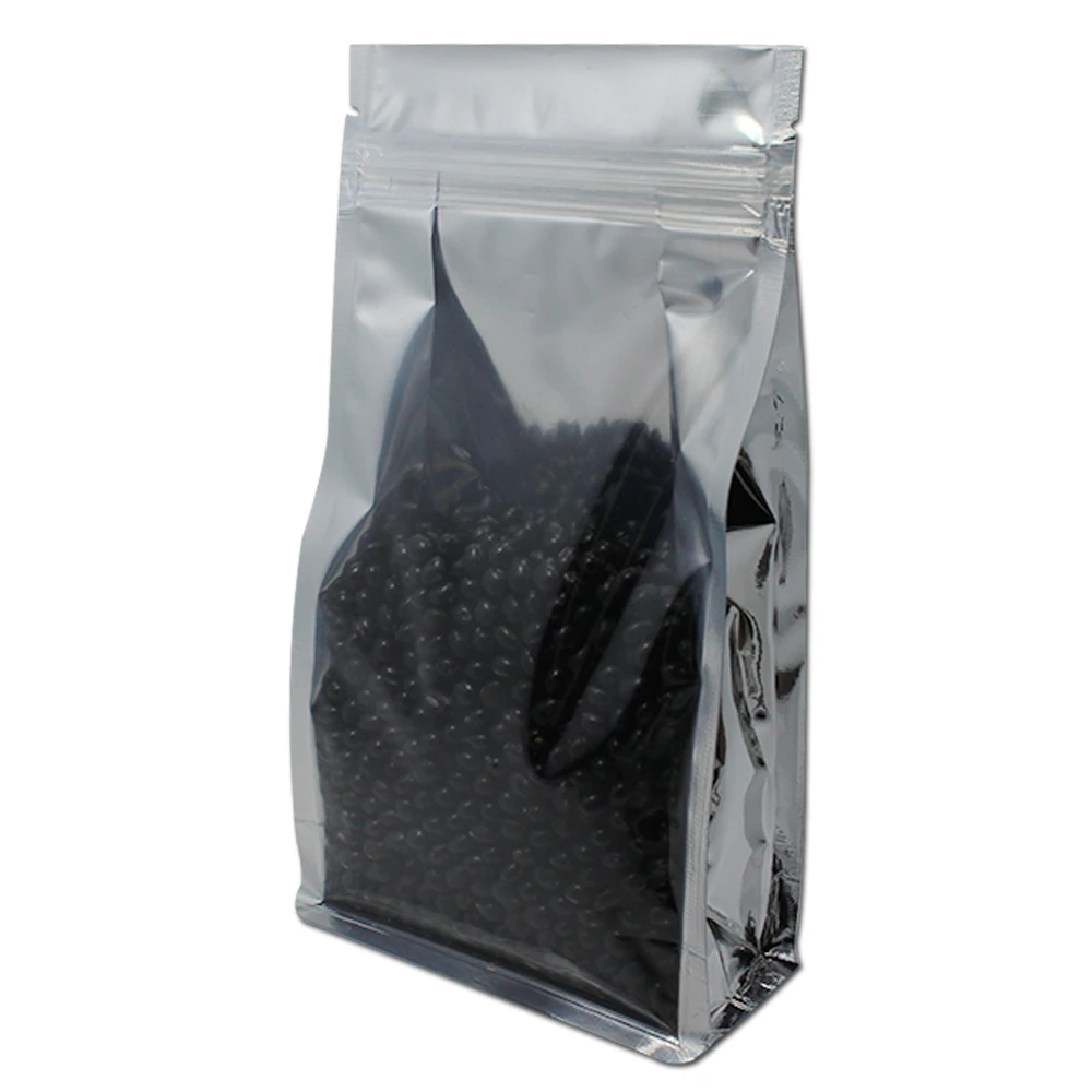 Серебряный дой Пак само герметичные Алюминий Фольга сумки прозрачный Пластик