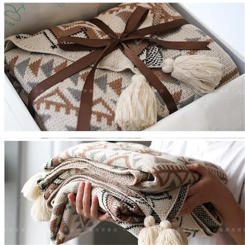 

150cm Knitted Blankets Woolen Soft Bedding Crib Stroller Blanket Tassel Sherpa Quilt Travel Blanket Sofa Throw Thread Blanket