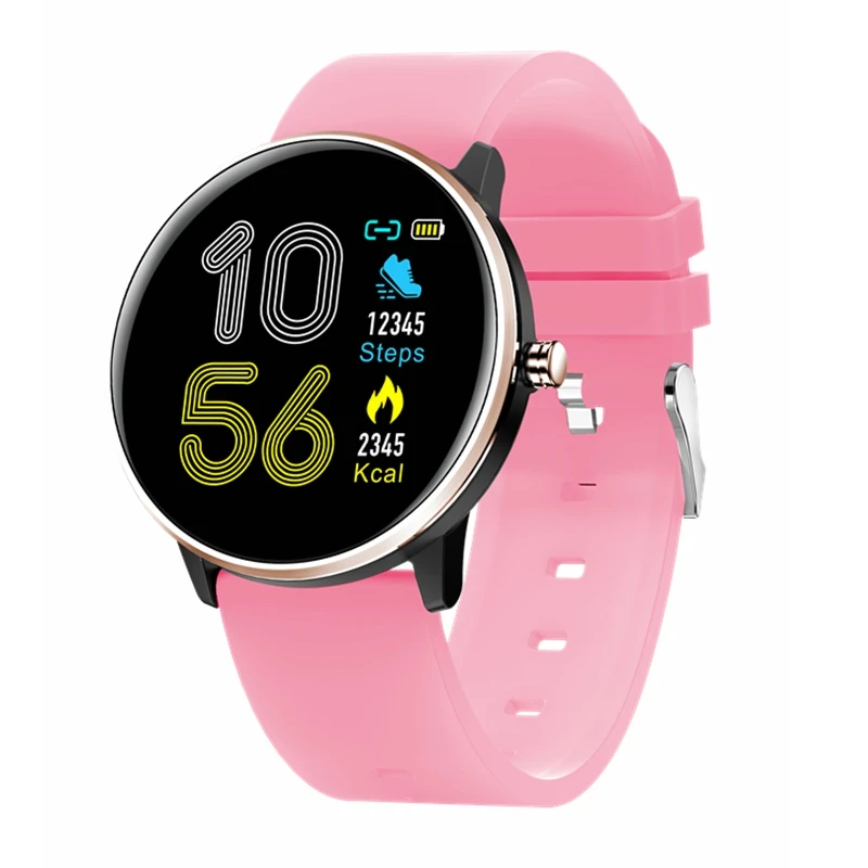 Pink silicone Умные часы UTELITE MX6 IP68 Водонепроницаемые мужские и женские 1,3 дюймов полный сенсорный экран для сердечного ритма монитор фитнес-трекер для Honor Xiaomi - Цвет: Pink silicone
