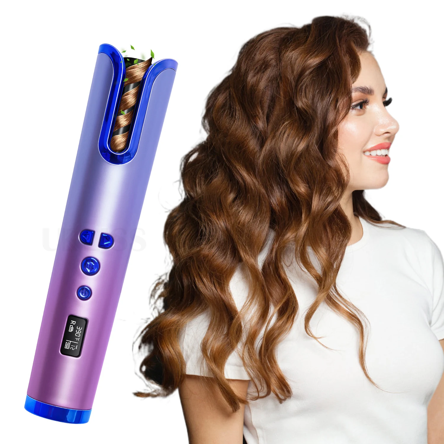 

Automatic Hair Curler USB Charge Hair Curling Iron Curls Waves Hair Styling Tools Cordless Ceramic Curly Rotating Styler Women