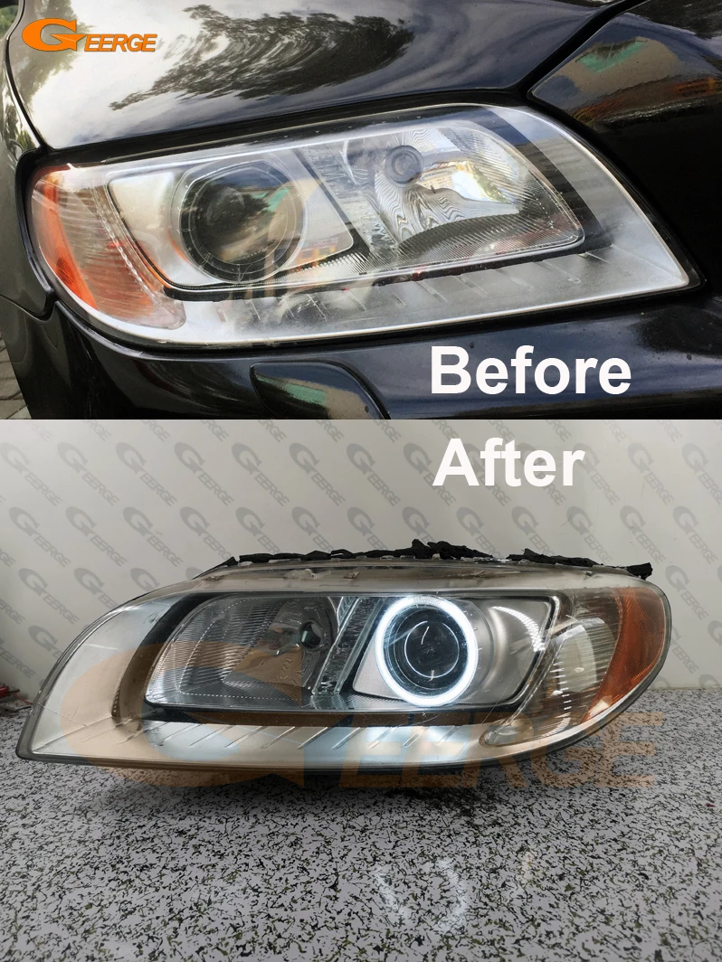 Для Volvo V70 III 2007 2008 2009 2010 2011 2012 2013 2014 2015 2016 ксеноновая фара отличная CCFL ангельские