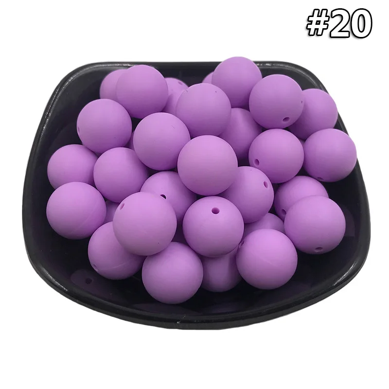 Silicone teether 20 20 шт. Силиконовая Круглая Бусина 12 мм Экологичное Сенсорное ожерелье-прорезыватель для кормления пищи аксессуары DIY Ювелирные изделия Детский Прорезыватель игрушка - Цвет: Silicone teether 20