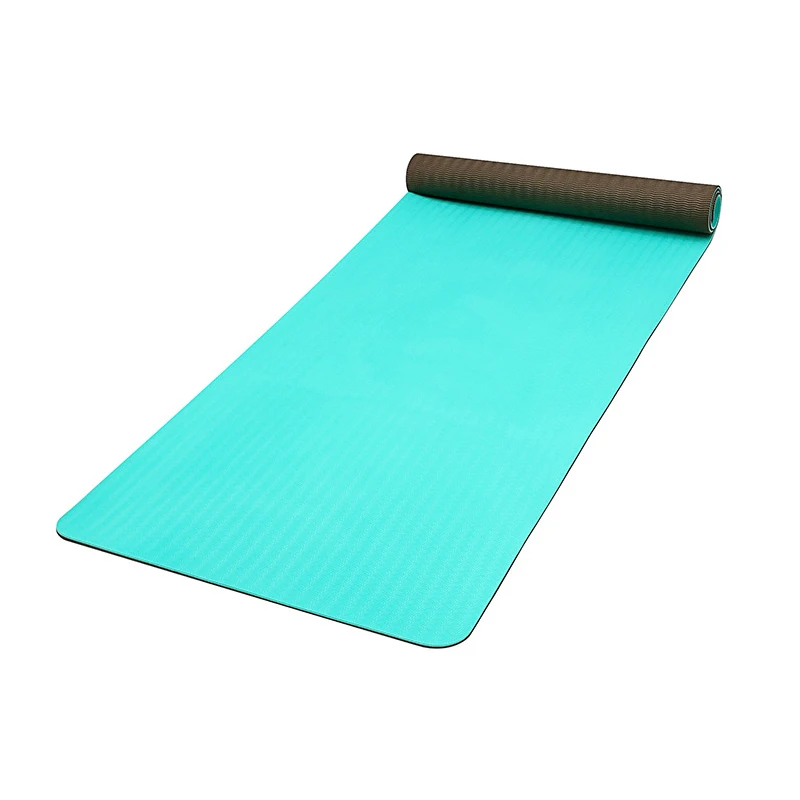 Двухцветный Коврик для йоги из ТПЭ 6 мм нескользящий мужской и женский длинный