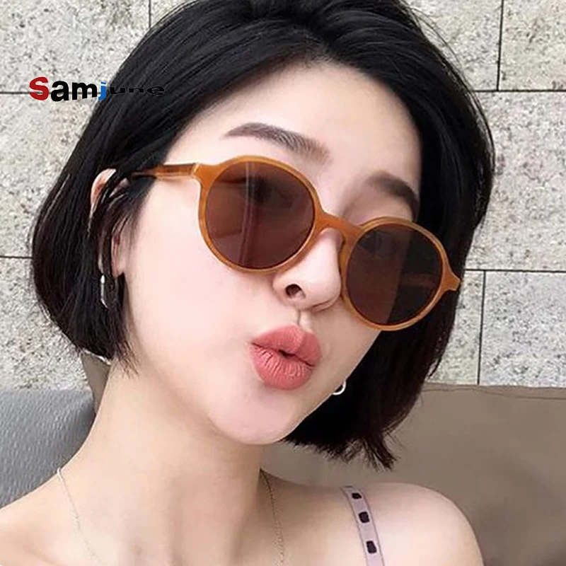 

Samjune Vintage Round Women Sunglasses Shades Retro Tinted Color Lens Ladies Sunglasses Brand Korea Fashion Sun Glasses Eyewear