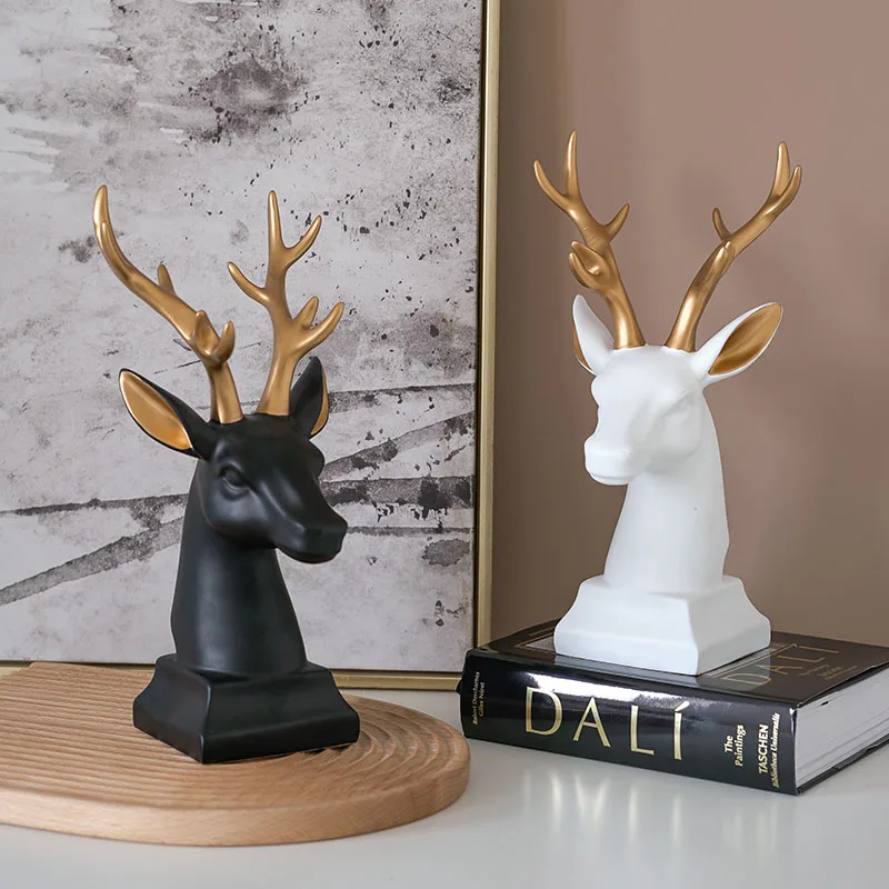 Украшение с головой оленя для прихожей Креативные украшения гостиной ТВ