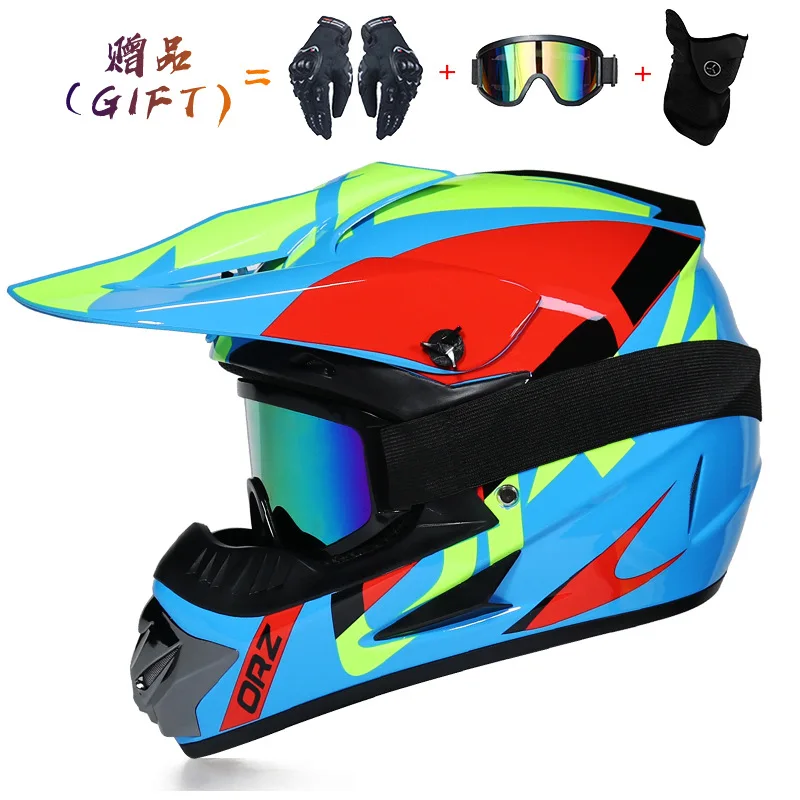 

Send 3 Gifts Motorcycle Helmet Unisex Cross-Country Bike Helmet Downhill Cross Helmet With Goggles