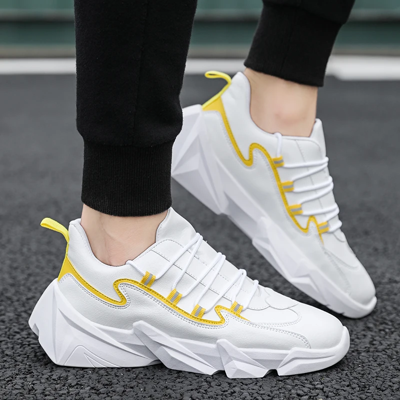 Кроссовки мужские кожаные с вулканизированной подошвой модная дизайнерская