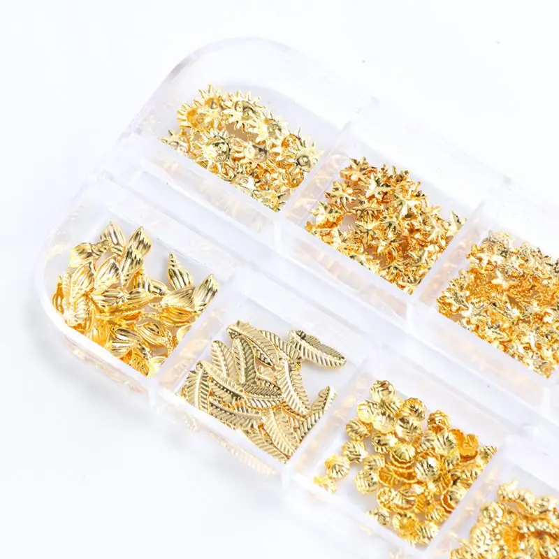 

12 Grids/Box Mixed Glitter Metal Nail Art Decoration Starfish Shell Sun Filler