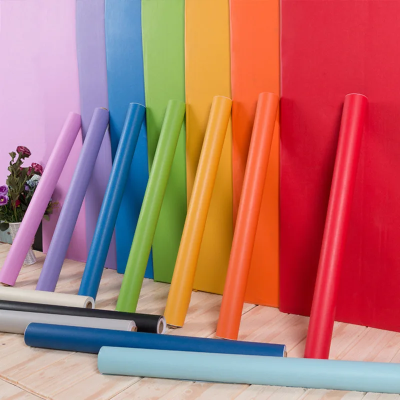 Новинка однотонные самоклеящиеся виниловые обои для декора гостиной